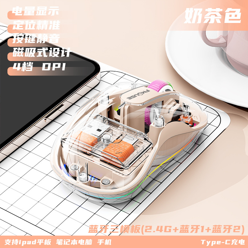 Wireless Bluetooth USB Type-C Dual Receiver, Milk Tea Color