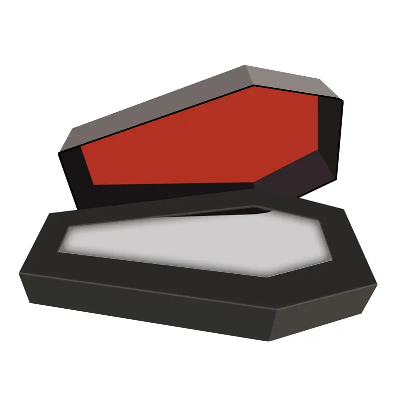 Commercio all'ingrosso personalizzato piccolo nero a forma di bara cartone spedizione scatole di carta Design di stoccaggio confezione regalo a forma di bara