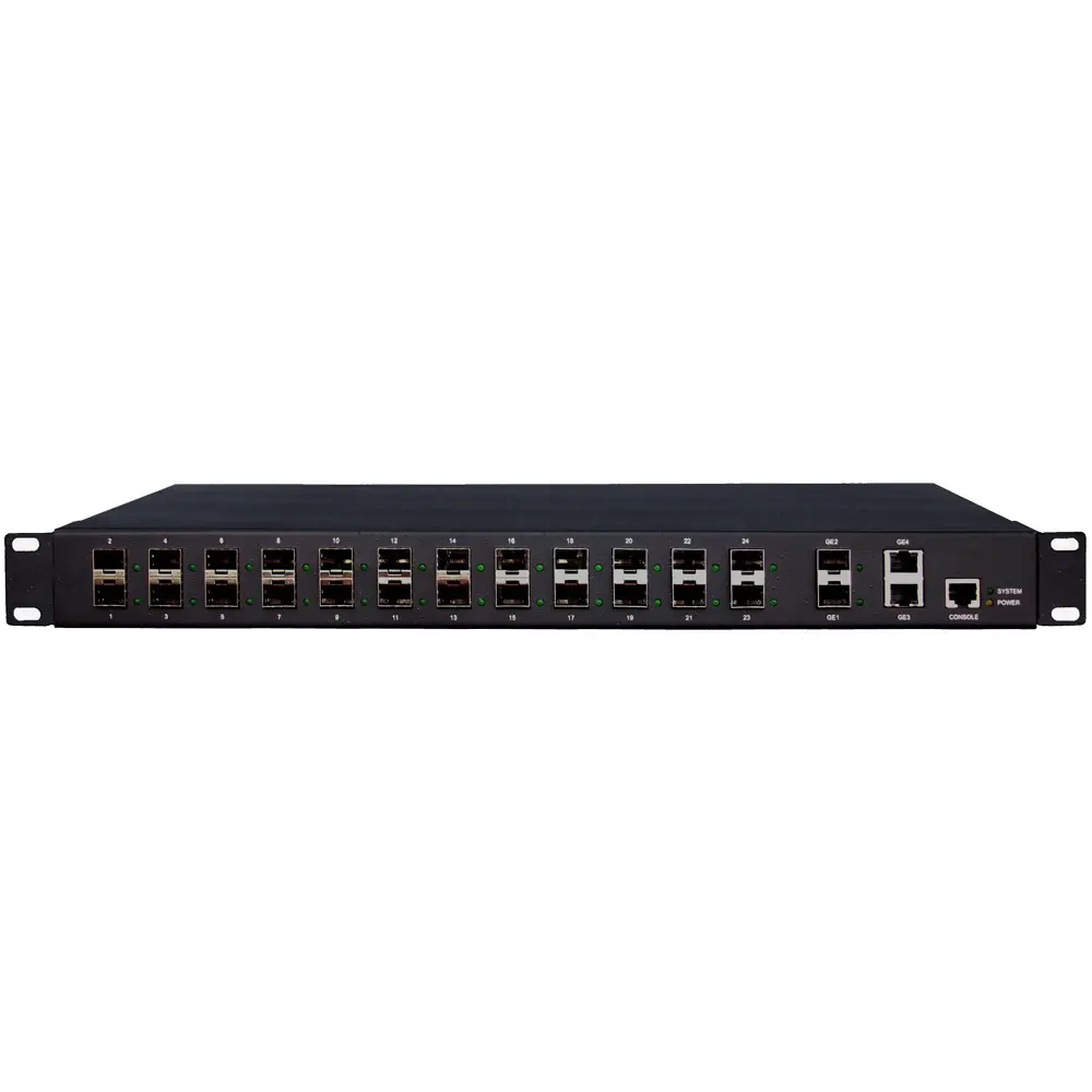 24 port gigabit switch 10/100/1000Mbps de equipos de fibra óptica