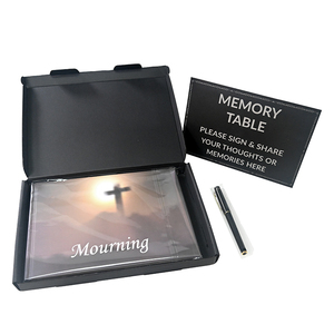 Personalized Design Notebooks Customizable Set Hardcover Memorial Funeral Guest <strong>Book</strong> for Guest Registry