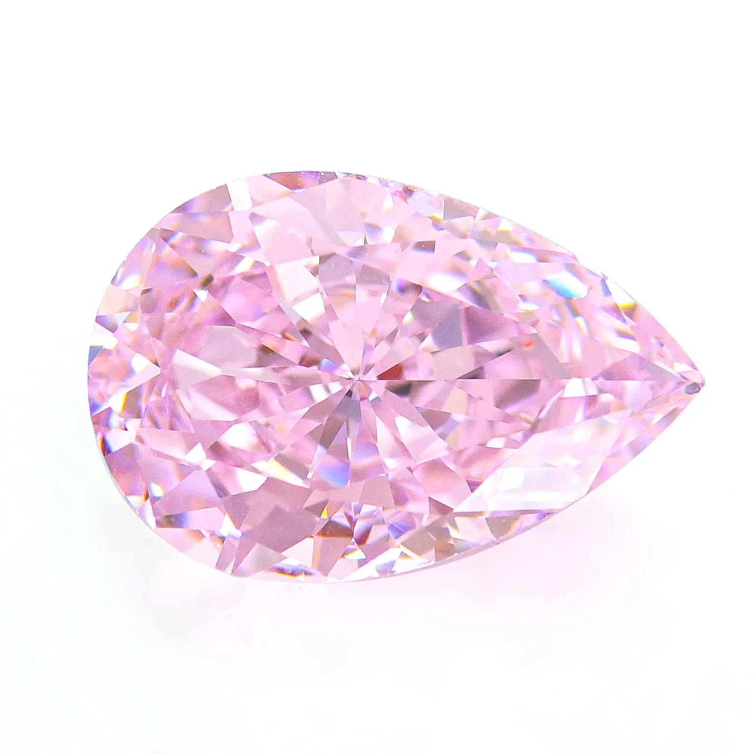 Merence Jewelry Wholesale top quality Crushed Ice Cut Pear Pale Pink Cz Synthetic Cubic Zirconia Gems