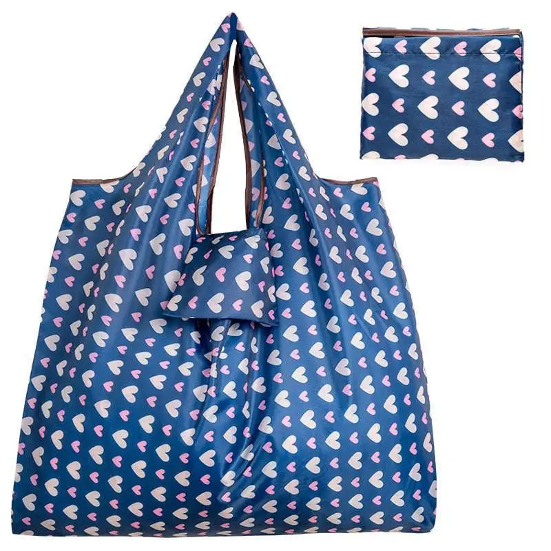 Sac d'épicerie pliable en nylon et polyester avec logo personnalisé pour pochette de rangement cadeau sac à dos pour enfants sacs à cordes étanches/