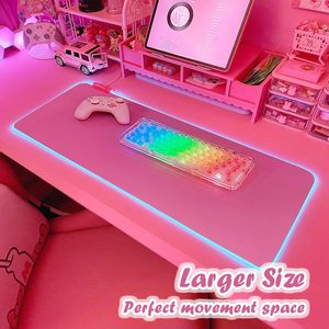 כרית למשחקים rgb כרית משחקים 31.5x12 אינץ PC Xl גדול מורחב 13 מצבי זוהר הוביל משטח שולחן אור ללא החלקה גומי מחשב בסיס