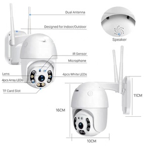 Telecamere de seguridad WIFI luce bianca visione notturna a colori doppia sorgente luminosa macchina fotografica a sfera monitoraggio intelligente Out - Product Image 5