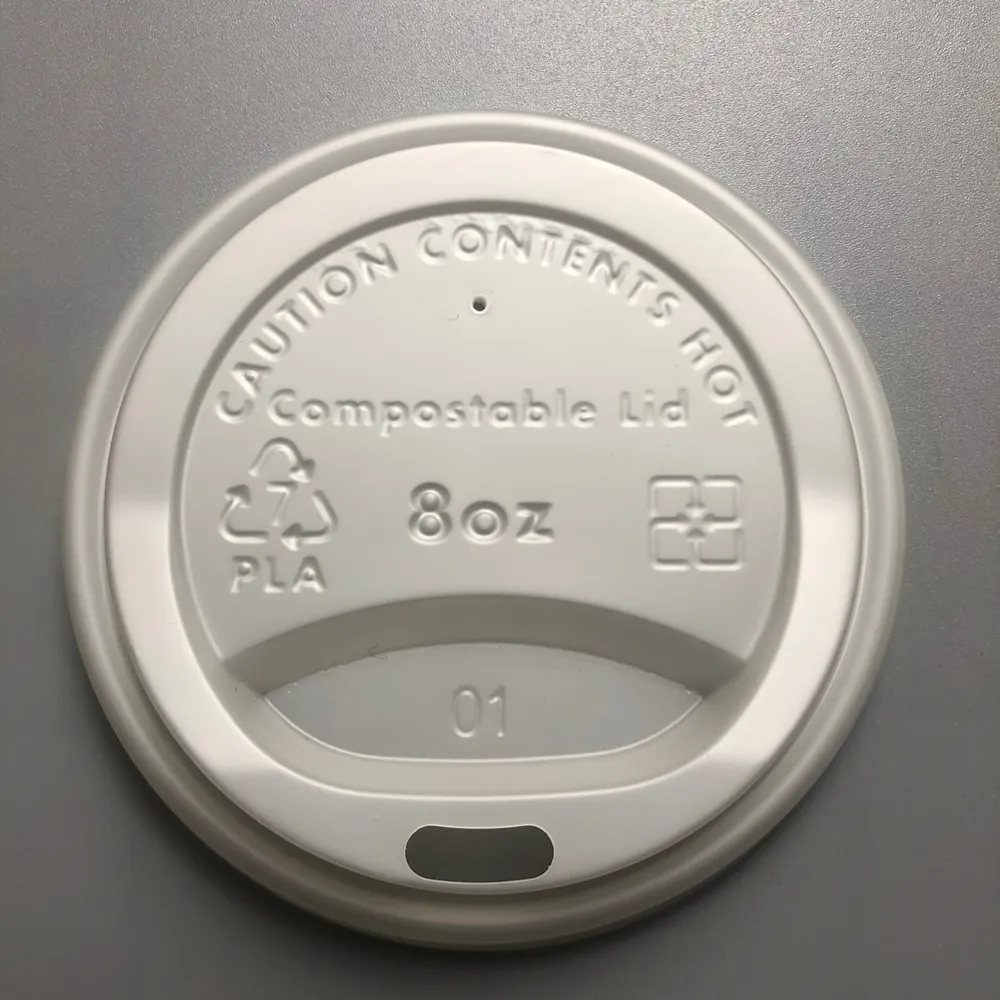 89mm 115mm 커피컵 2022 공급 업체 생분해성 돔 플랫 cpla 뚜껑