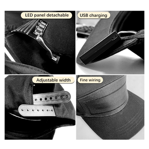 New style Factory Cheap Price Custom Message <strong>LED</strong> Hats Caps Programmable <strong>LED</strong> Flashing Gorras Caps Scrolling Text <strong>LED</strong> Display Cap - Product Image 5