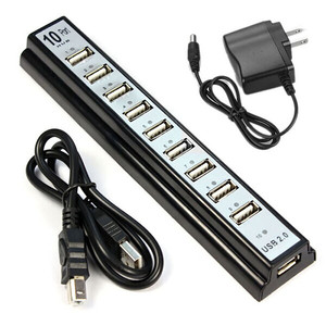 HUB USB 10 Porte Hi-Speed USB 2.0 Hub + Adattatore di Alimentazione per il Computer Portatile Del PC Del Computer Uso Adattatore di Alimentazione USB2.0 Hub con Interruttore Per PC - Product Image 1