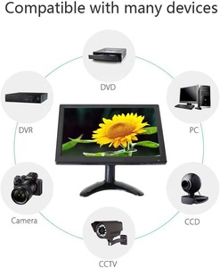 Monitor portátil de seguridad de 10,1 pulgadas con control remoto con altavoces duales integrados Entrada VGA BNC USB para CCTV para juegos - Product Image 4