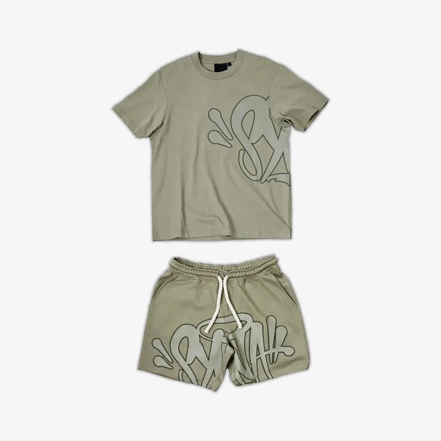 Gray green print