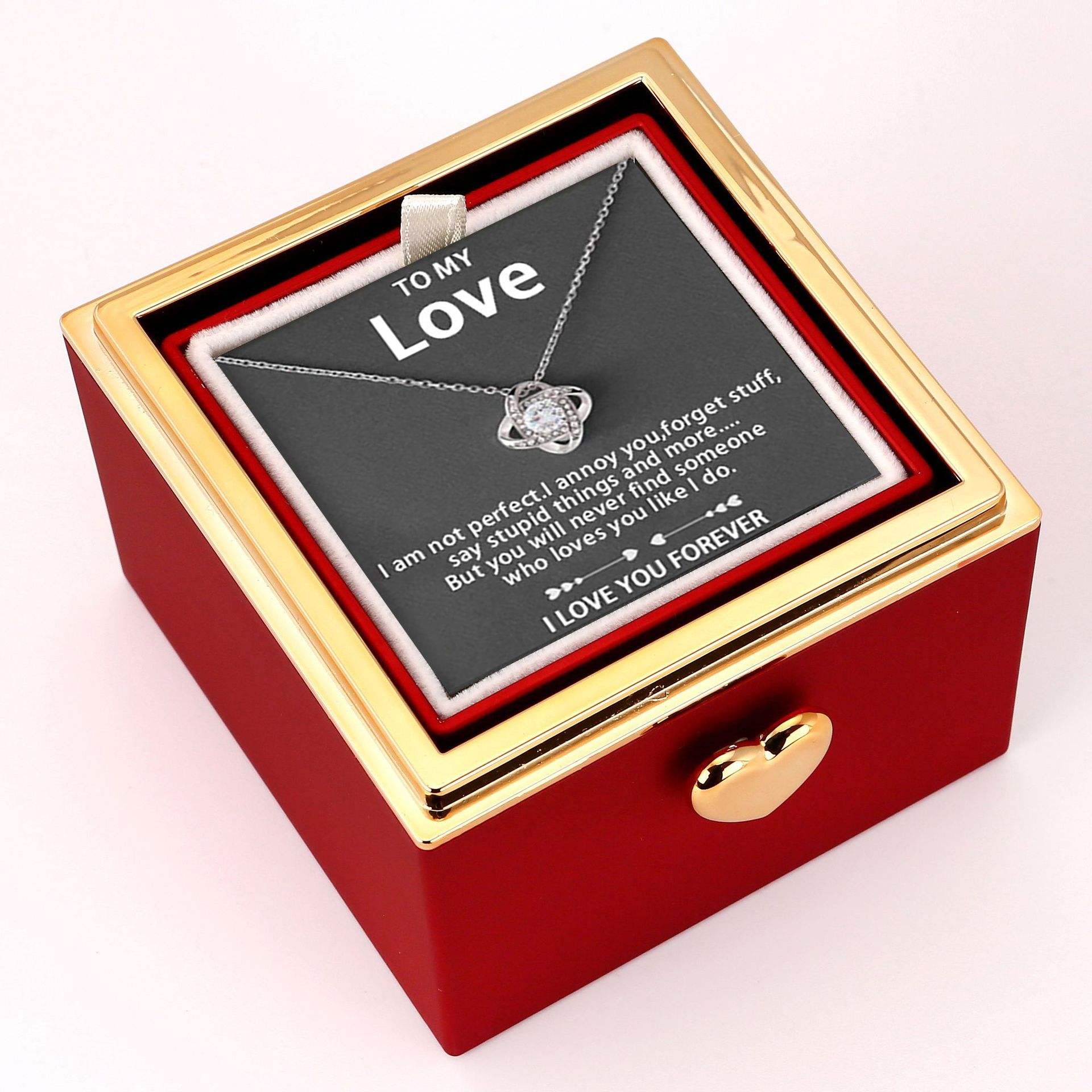 Necklace (Silver) + Card Red Box