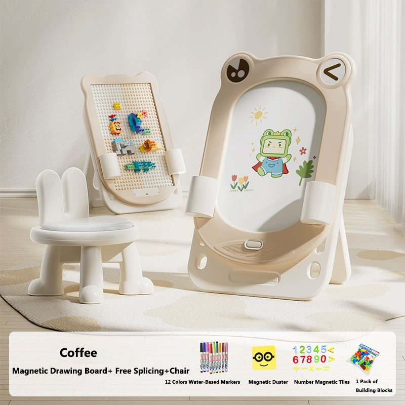 Magnetic Drawing Board+Free Splicing+Chair -Coffee