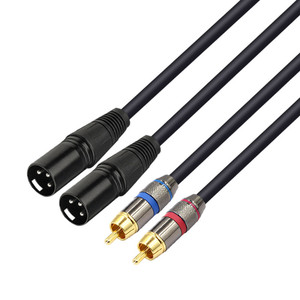 RCA XLR adaptör kablosu 1.5m altın kaplama 2RCA erkek fiş 2XLR dişi ses uzatma kablosu için mikser saf bakır tel - Product Image 4