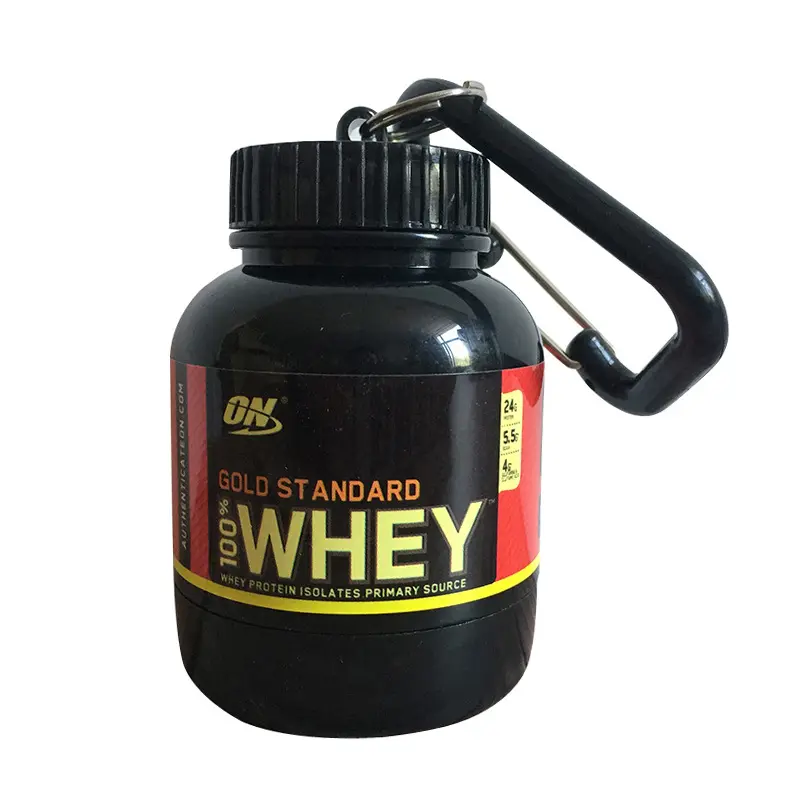 2024 vente en gros WHEY PROTEIN renforcement musculaire et récupération poudre de protéines Gym eau porte-clés protéine poudre conteneur