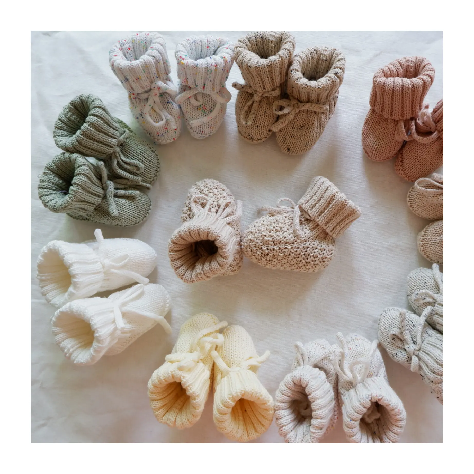Bottes d'hiver mignonnes pour bébé, tricotées 100% coton biologique, chaussettes chaudes pour bébé