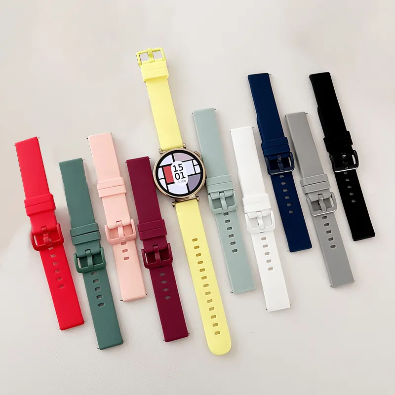 20mm 22mm sport silicone watch bands for Huawei GT4 smart watch bracelet 18mm rubber watch straps for GT4
