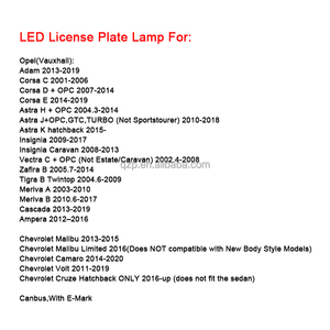 โคมไฟหมายเลขทะเบียนรถ LED 12V สำหรับ Chevrolet MALIBU แบบจำกัด - Product Image 2