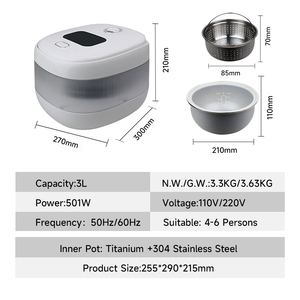 Hochwertiger elektrischer Luxus-Reiskocher 3L Automatische digitale Steuerung mit rostfreiem Topf mit zucker armem Multi kocher für zu Hause - Product Image 4