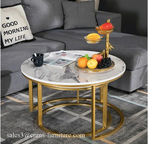 2 Set masaları siyah veya altın çerçeve oturma odası merkezi masa siyah mermer sehpa setleri - Product Image 3