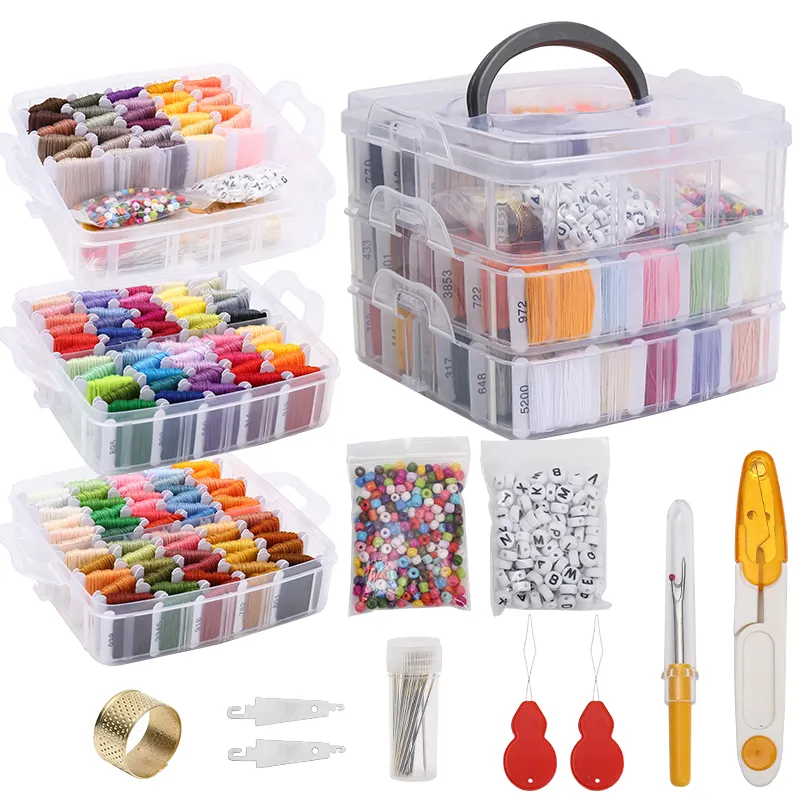 Kits de hilo de bordado de punto de cruz JP, caja de hilo de coser de bordado de 150 colores para amantes de la artesanía