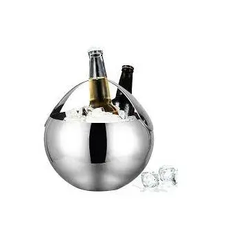 Ciotola per Champagne vino in acciaio inossidabile con manico in metallo con Design migliore bottiglie di raffreddamento per birra porta bevande fatte a mano ciotola per Champagne