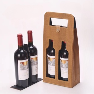 Botella de vino de vidrio individual con logotipo personalizado, caja de regalo de papel Kraft reciclado con ventana transparente para uso alimentario - Product Image 4