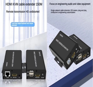 HDMI KVM扩展器通过5/6类以太网电缆连接到150M 1080P HDMI USB RJ45局域网扩展器支持键盘鼠标扩展传输 - Product Image 4