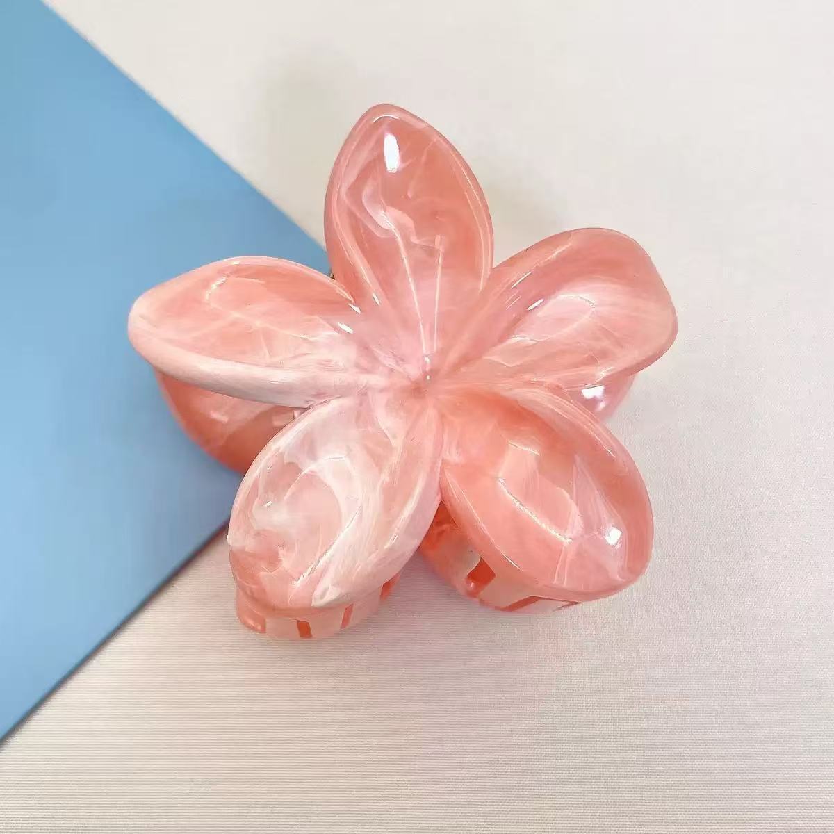 Plumeria 8cm - Frosted Transparent Orange