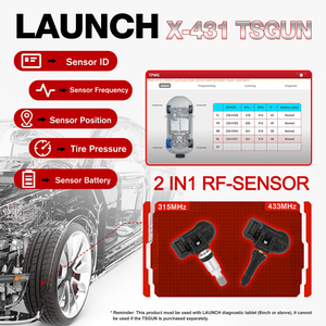 Herramienta de programación TPMS para coche, 433MHZ, Sensor RF de presión de neumáticos, activador de aprendizaje OBD2, escáner para X431 V/PRO3S +/PAD LAUNCH TSGUN - Product Image 4