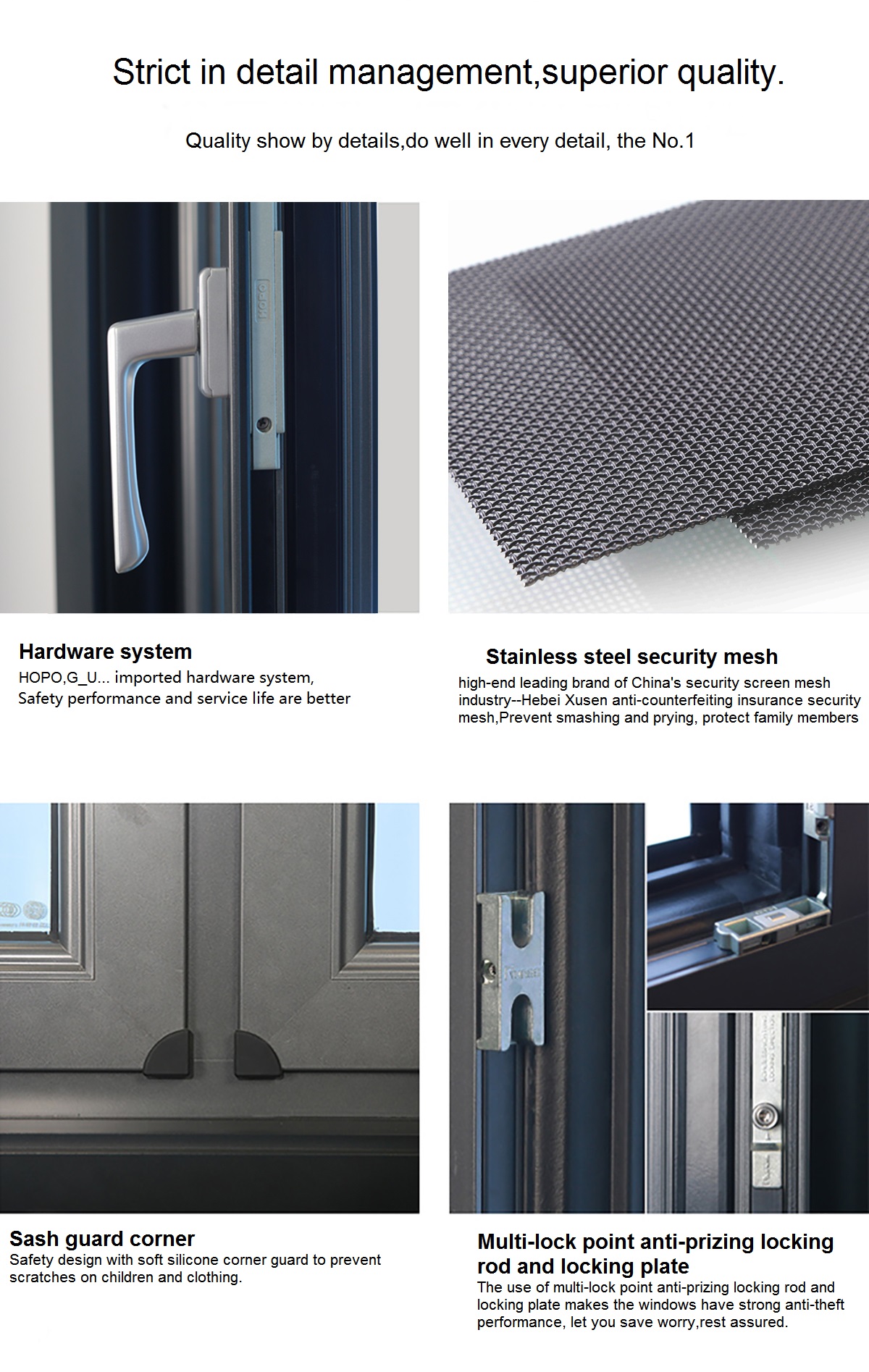 hot selling thermal break window and high quality good performance triple glazed aluminium doors