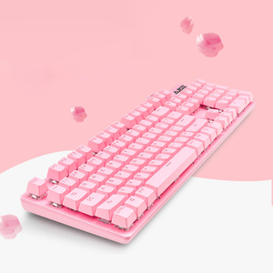 AJAZZ AK687 Pink Wired Gaming <strong>Keyboard</strong> <strong>LED</strong> Backlight Mechanical <strong>Keyboard</strong> Suitable for Office/Game
