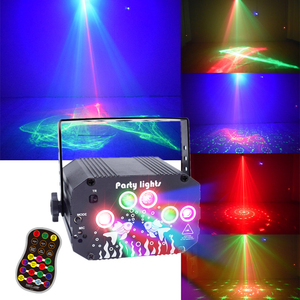 Yeni sihirli LED DJ disko sahne aydınlatma parti dekorasyon 3 in 1 LED ses aktif RGB flaş Strobe projektör lazer sahne işık - Product Image 5