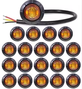 SEROK 3/4&quot; Round 3led Dual Color <strong>Revolution</strong> <strong>LEDs</strong> Rear Side Marker Indicators Light for Truck Car Bus Trailer Chrome Trailer Side - Product Image 6