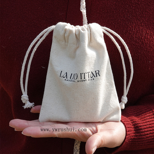 10oz Biodegradable Cotton <strong>Canvas</strong> <strong>Drawstring</strong> Bag 100% Natural Color Small <strong>Drawstring</strong> <strong>Pouch</strong> for Dust and Packaging - Product Image 1