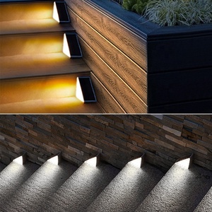 Stairs <strong>Led</strong> Light Auto on Off Solar Step Light White RGB Solid Color Changing Triangle Waterproof Sensor Deck Solar Stair Light - Product Image 3