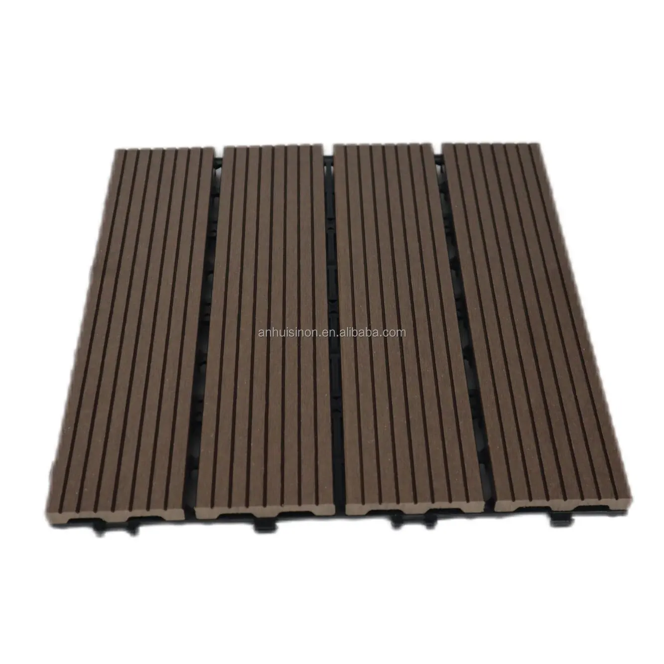 2024-Stil WPC ineinandergreifende Bodenfliesen 12 × 12 Zoll Kunststoff Holz WPC-Diy-Bodenbelagfliesen WPC im Freien Garten gebrauchte Terrassenfliesen