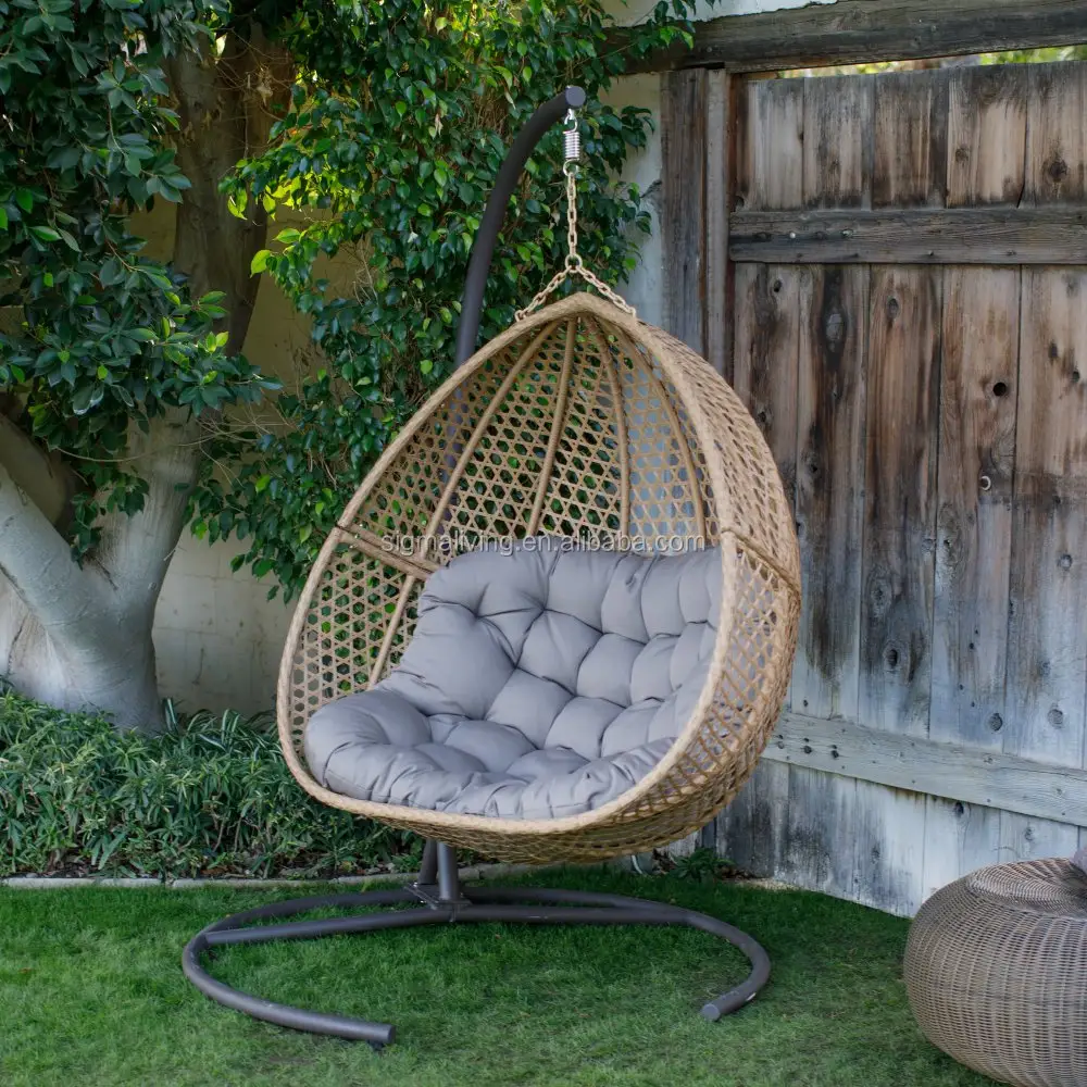 New Arrival Double Seater Hanging Swing Chair Rattan Outdoor Swing Chair