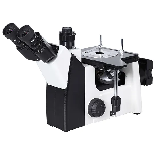 Microscópio metálico invertido trinocular, microscópio mecânico tamanho grande BS-6004