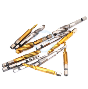 6pcs高速钢6542镀钛公制六角螺纹m3-m10组合丝锥金属钻孔钻头组 - Product Image 4