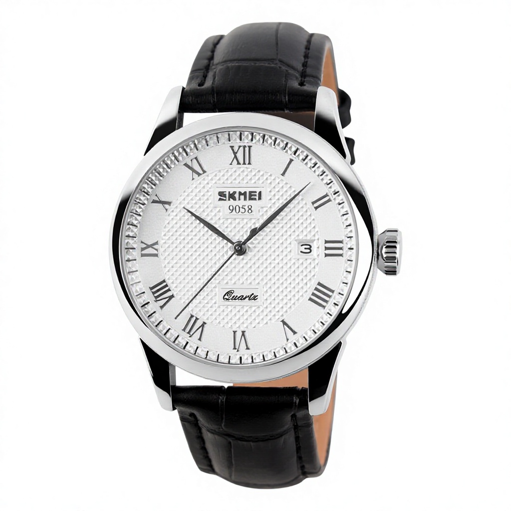 Cuero para hombre negro blanco