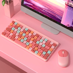 2.4gワイヤレスかわいいカラフルなオフィスキーボードマウスコンボゲームキーボードとマウス - Product Image 3