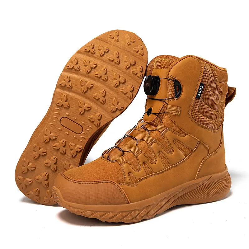 Zapatos operativos de alta calidad para hombres, botas tácticas de senderismo al aire libre de corte alto, botas de combate para el desierto