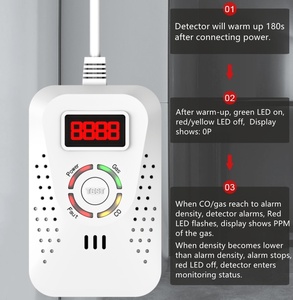 AC DC <strong>Fixed</strong> Multi Gas Leak <strong>Detector</strong> Battery 9V LPG Gas and <strong>CO</strong> 2 in 1 Gas <strong>Detector</strong> Alarm Working With Solenoid Valve - Product Image 5