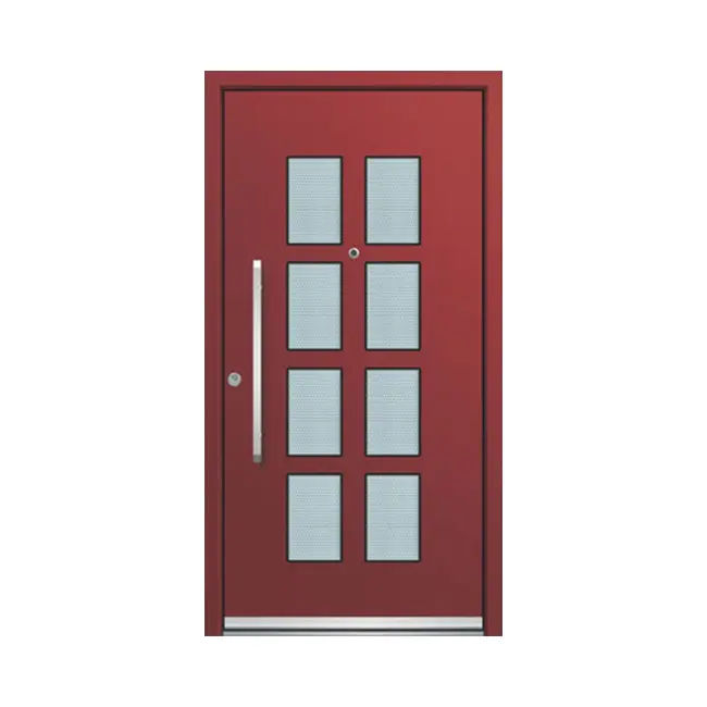 Turkish style apartment red wood color armored doors Designs Security Stainless Steel Door