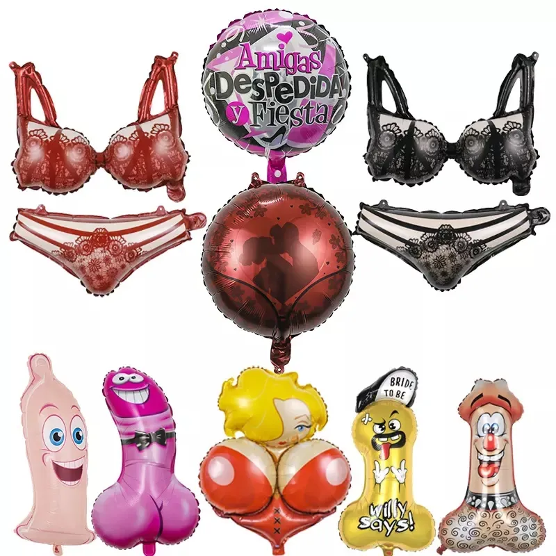 Big Willy Folie Ballon Bachelorette Party Aufblasbare Penis Brüste Ballons Braut zu sein Globos Hen Night Adult Party Supplies