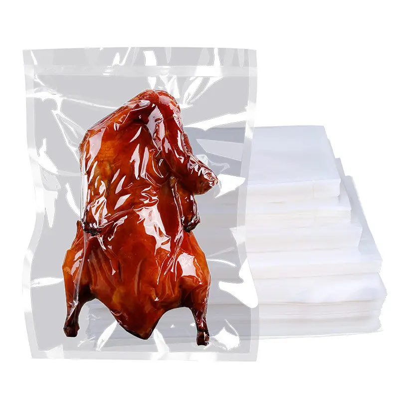 Sacs de scellage sous vide en plastique Transparent PE laminé pour le stockage des aliments, en Stock et sur mesure