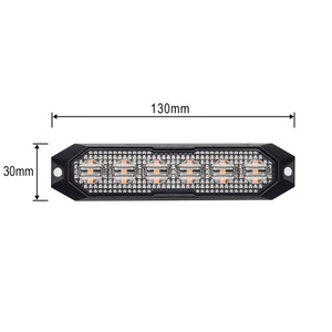 Ip69k không thấm nước LED ánh sáng ECE R65 Red Blue Strobe Grill Lights 6 LED kép Màu sắc cảnh báo khẩn cấp ánh sáng cho xe - Product Image 2