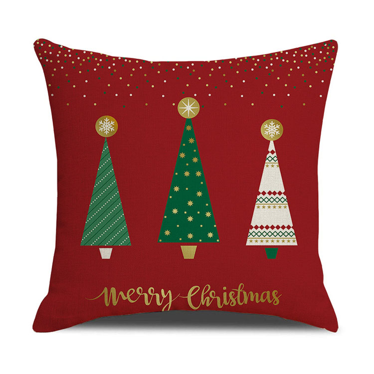 New Style Home Decor Christmas Day Pillow Case Factory Direct Sale Linen Cushion Cover