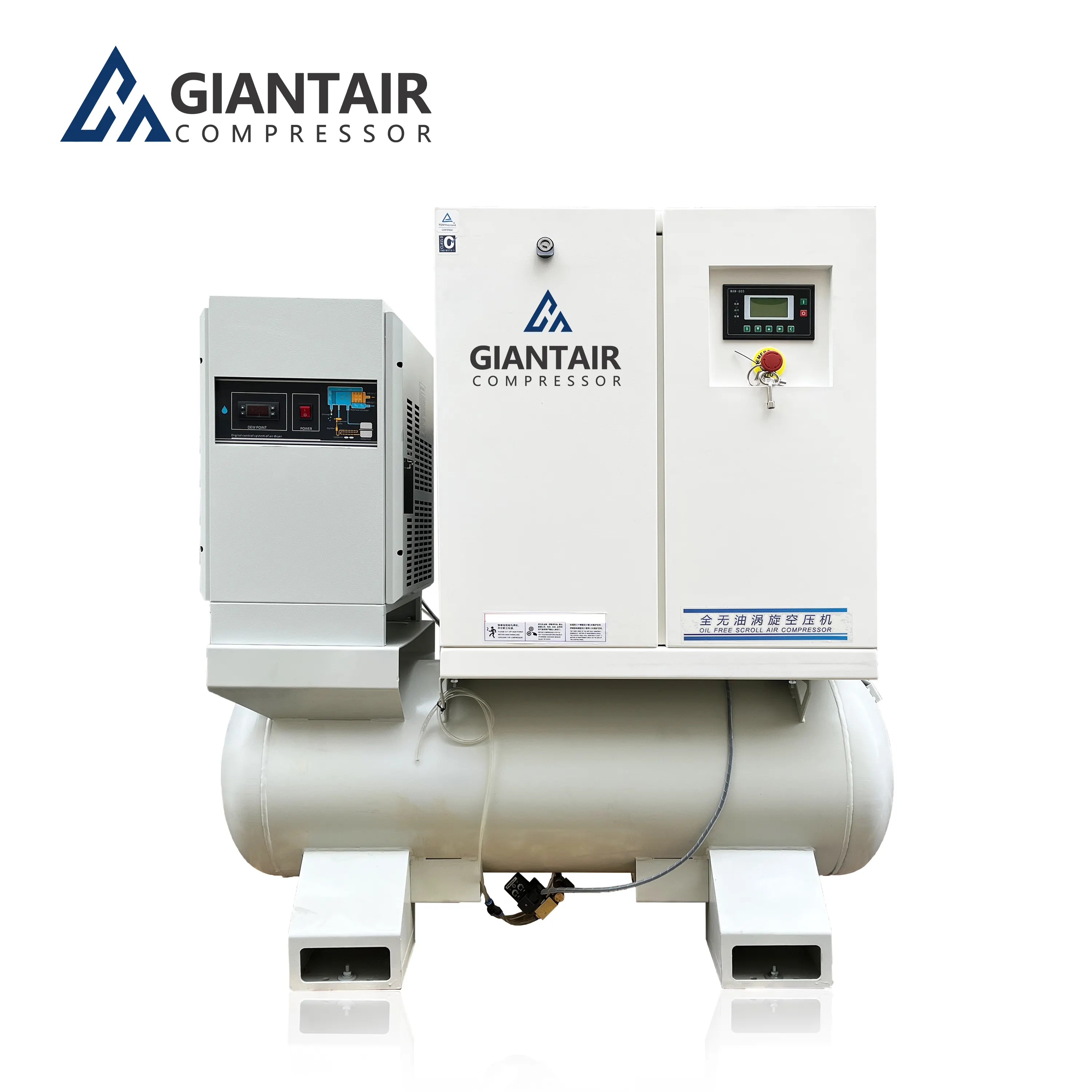 Giantair 5KW 7.5KW 11Kw 12bar 15bar 16bar 30bar 5HP 10HP im lặng dầu miễn phí di chuyển y tế Máy nén khí Máy nén khí