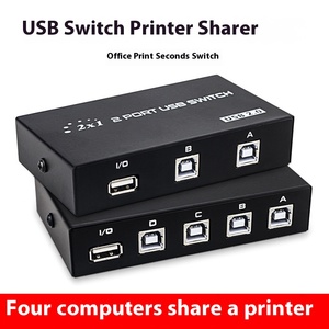 4-Port <strong>USB</strong> <strong>Printer</strong> Sharing Switch Box 4x1 <strong>USB</strong> 2.0 Manual Selector Hub <strong>Printers</strong> Scanners Plug Play Multi-PC Peripheral Switcher - Product Image 2
