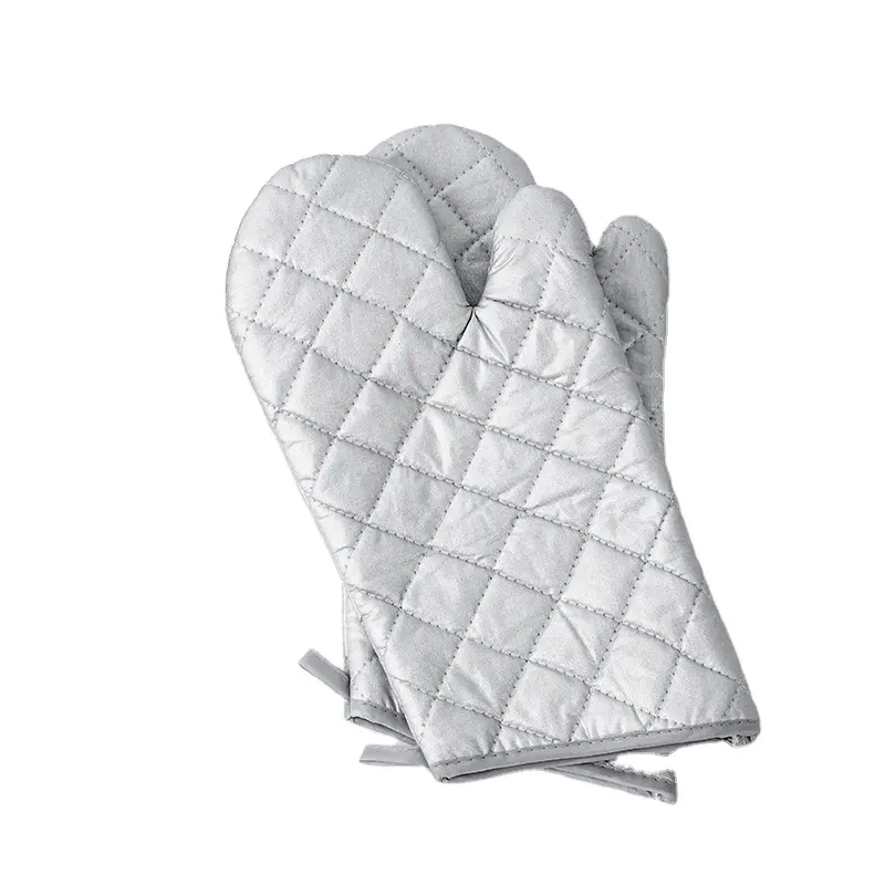 Термостойкие хлопчатобумажные перчатки для духовки перчатки с серебряным покрытием кухонные перчатки для приготовления пищи выпечки